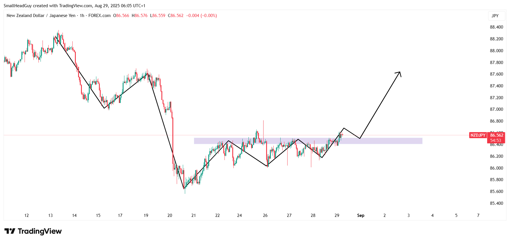 nzdjpy 1 hr chart