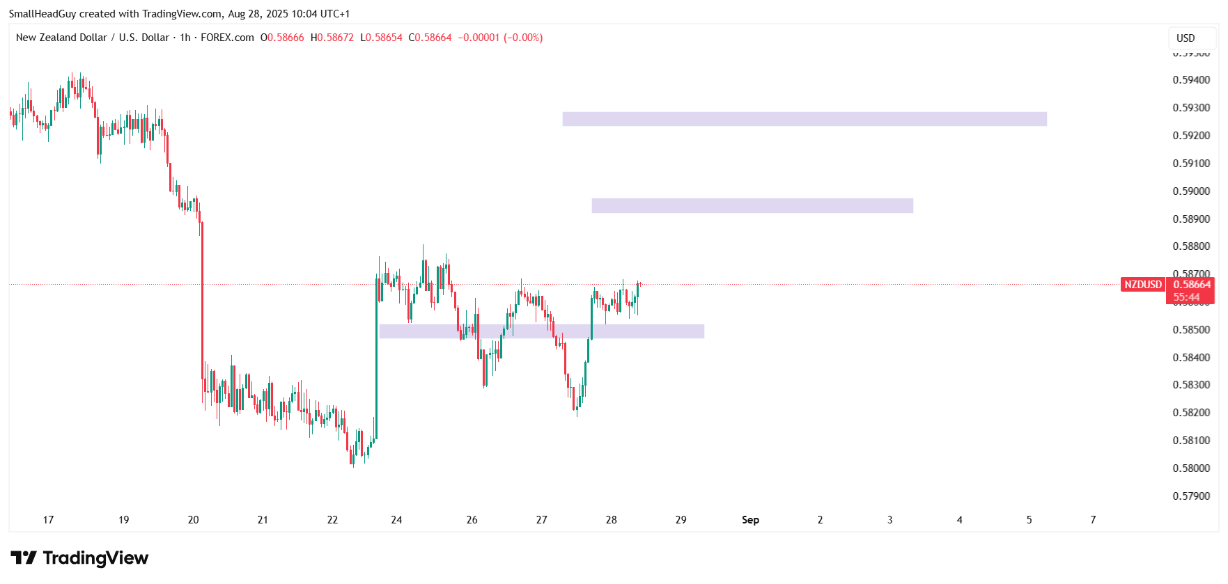 nzd usd 1 hr chart
