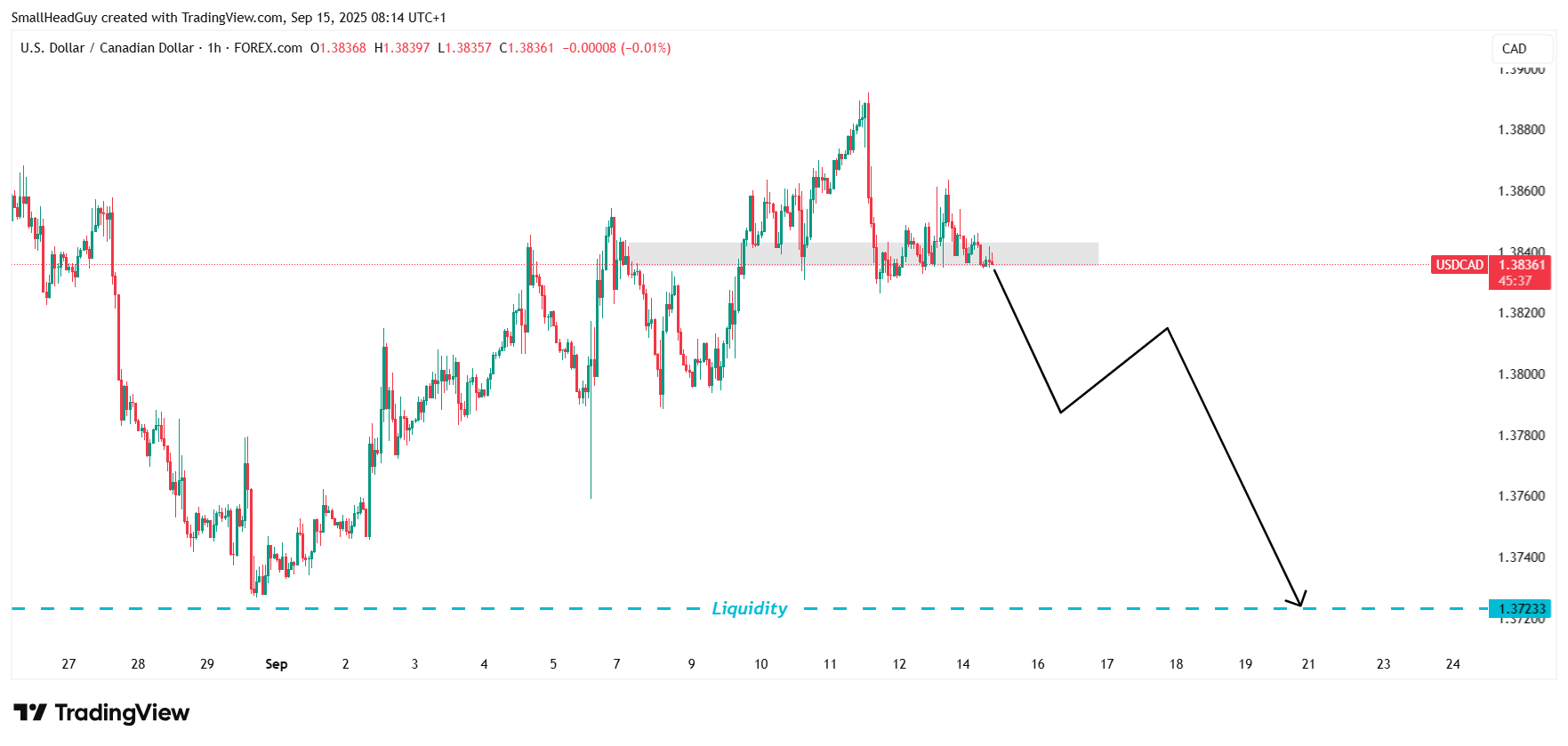 usdcad 1 hr chart